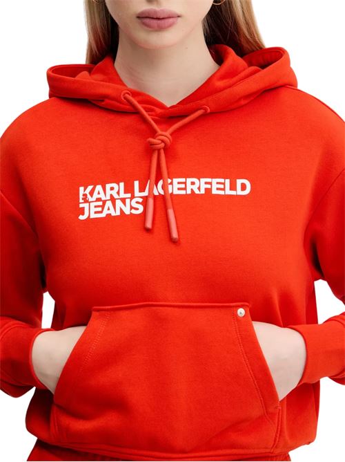 Felpa donna arancione in cotone Karl Lagerfeld jeans | A2W200531OR